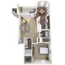 Traditional 1x1 846-875 SF 712 floor plan